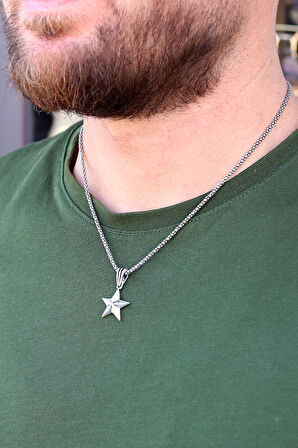 Yıldız Model 925 Ayar Gümüş Erkek Zincir Kolye 201024453