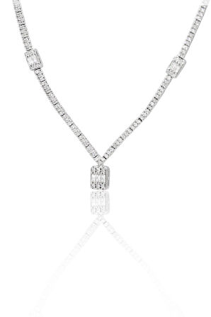 Zirkon Taşlı Baget Model 925 Ayar Gümüş Dörtlü Kadın Set 201024460