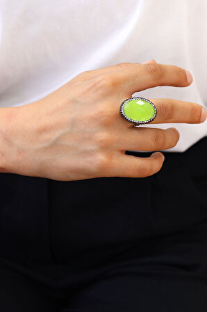 Monalisa ve Swaroski Taşlı 925 Ayar Gümüş Kadın Yüzük 201024472