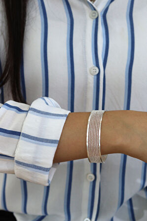 Yöresel Nokta Desenli Model Telkari Gümüş Kadın Bilezik 201024525