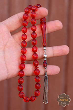 Turuncu Fasata Arpa Kesim Gümüş Püsküllü Ateş Kehribar Tesbih 201024534