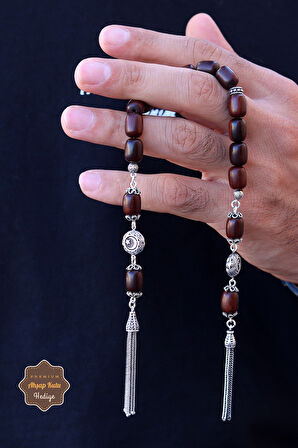 Kapsül Kesim Gümüş Püsküllü Çekoslovakya Sıkma Zaza Kehribar Tesbih 201024546