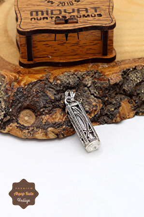 925 Ayar Gümüş Ayetli Zülfikar İşlemeli Silindir Kolye 201024586