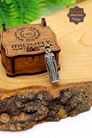 925 Ayar Gümüş Ayetli Zülfikar İşlemeli Silindir Kolye 201024586