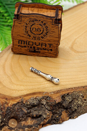 Sade Tasarım İşlemeli 925 Ayar Gümüş Tesbih İmamesi 201024587