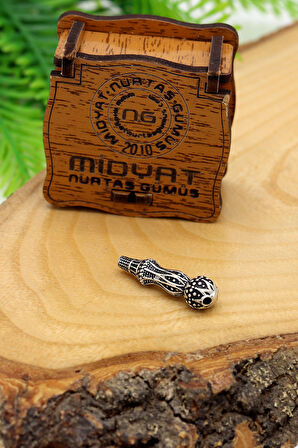 Minare Tasarım İşlemeli 925 Ayar Gümüş Tesbih İmamesi 201024595