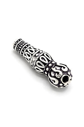 Damla Tasarım İşlemeli 925 Ayar Gümüş Tesbih İmamesi 201024596