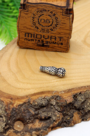 Damla Tasarım İşlemeli 925 Ayar Gümüş Tesbih İmamesi 201024596