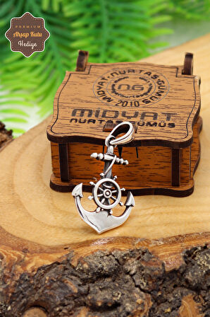 Gemici Dümeni ve Denizci Çapası Model 925 Ayar Gümüş Erkek Kolye 201024605