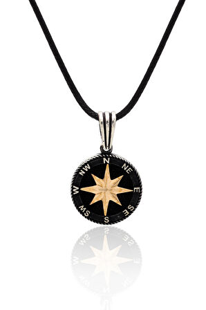 Pusula Model 925 Ayar Gümüş Erkek Kolye 201024606