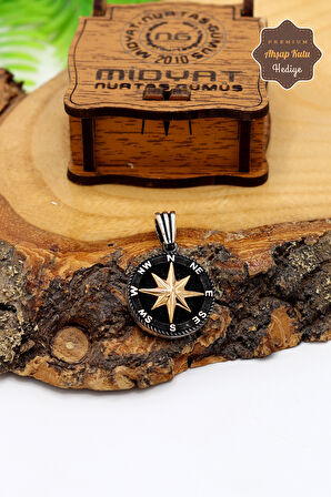 Pusula Model 925 Ayar Gümüş Erkek Kolye 201024606