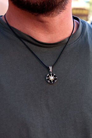 Pusula Model 925 Ayar Gümüş Erkek Kolye 201024606