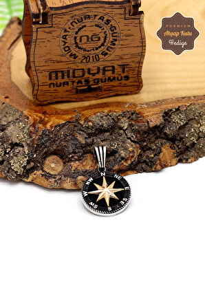 Pusula Model 925 Ayar Gümüş Erkek Kolye 201024606