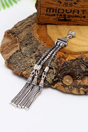 Üçlü Süpürge Model 925 Ayar Gümüş Tesbih Püsükülü 201024616