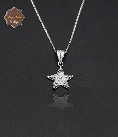 Yıldız Bereket Model 925 Ayar Saf Gümüş Telkari Kadın Kolye 201024654