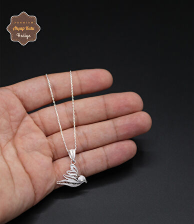 Güvercin Model 925 Ayar Saf Gümüş Telkari Kadın Kolye 201024656