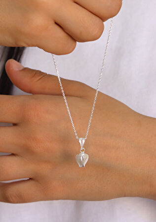 Minik Lale Model 925 Ayar Saf Gümüş Telkari Kadın Kolye 201024657