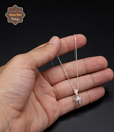 Minik Lale Model 925 Ayar Saf Gümüş Telkari Kadın Kolye 201024657