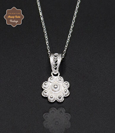 Minik Bereket Model 925 Ayar Saf Gümüş Telkari Kadın Kolye 201024661