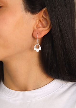 Sallantılı Halka Model 925 Ayar Gümüş Telkari Kadın Küpe 201024666