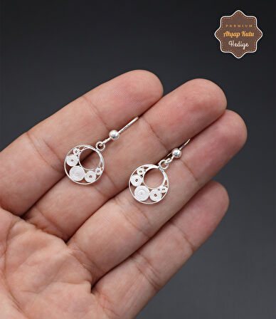 Sallantılı Halka Model 925 Ayar Gümüş Telkari Kadın Küpe 201024666