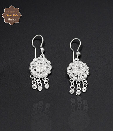 Sallantılı Bereket Model 925 Ayar Gümüş Telkari Kadın Küpe 201024672