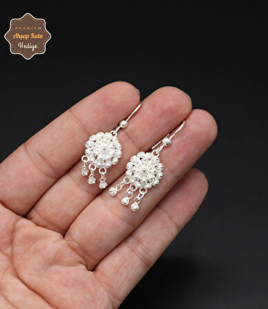 Sallantılı Bereket Model 925 Ayar Gümüş Telkari Kadın Küpe 201024672