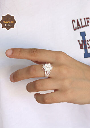 Papatya Model El işçiliği 925 Ayar Gümüş Telkari Kadın Yüzük 201024677