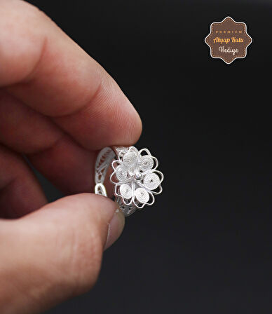 Papatya Model El işçiliği 925 Ayar Gümüş Telkari Kadın Yüzük 201024677