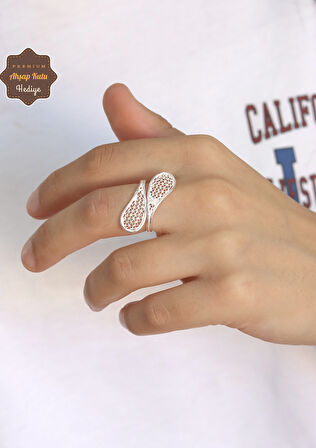 Tenis Roketi Model El işçiliği 925 Ayar Gümüş Telkari Kadın Yüzük 201024679