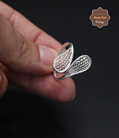 Tenis Roketi Model El işçiliği 925 Ayar Gümüş Telkari Kadın Yüzük 201024679