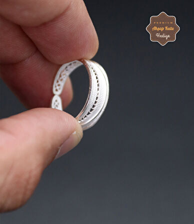 Alyans Model El işçiliği 925 Ayar Gümüş Telkari Kadın Yüzük 201024681