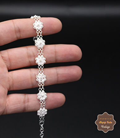 Yuvarlak Bereket Model 925 Ayar Gümüş Telkari Kadın Bileklik 201024683