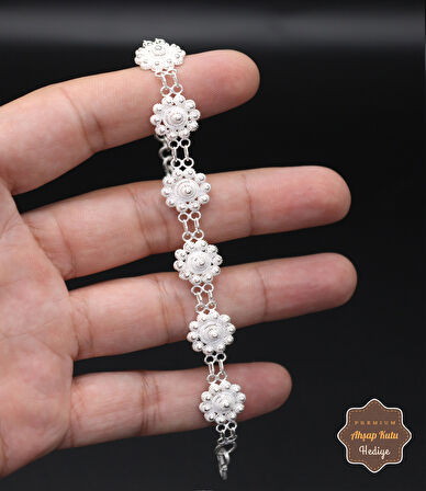 Kişniş Bereket Model 925 Ayar Gümüş Telkari Kadın Bileklik 201024685