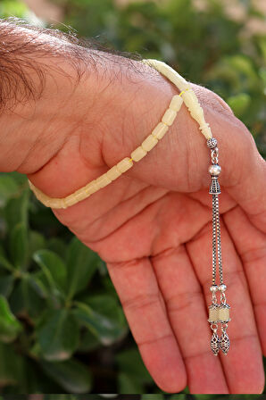 Gümüş Püsküllü Minik Boy Kapsül Kesim Ukrayna Damla Kehribar Tesbih 201024758