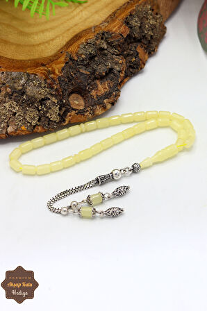 Gümüş Püsküllü Minik Boy Kapsül Kesim Ukrayna Damla Kehribar Tesbih 201024758