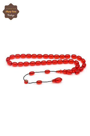 Koyu Kırmızı Arpa Kesim Özel Sistem Ateş Kehribar Tesbih 201024765