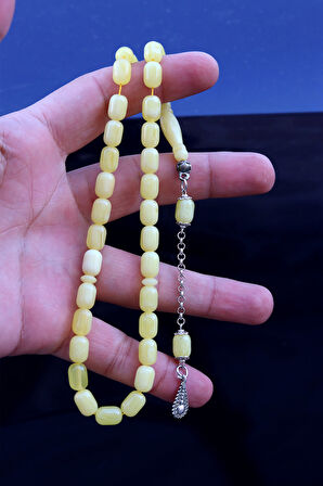 Sarı Renk Kapsül Kesim Damla Benzetmesi Beyrut Toz Kehribar Tesbih 201024770