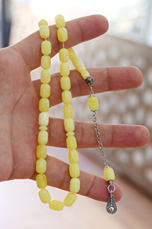 Sarı Renk Kapsül Kesim Damla Benzetmesi Beyrut Toz Kehribar Tesbih 201024770