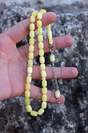 Sarı Renk Kapsül Kesim Damla Benzetmesi Beyrut Toz Kehribar Tesbih 201024770