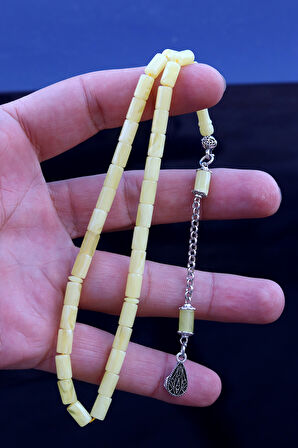 Sarı Küçük Kesme Model Damla Benzetmesi Beyrut Toz Kehribar Tesbih 8x5 mm