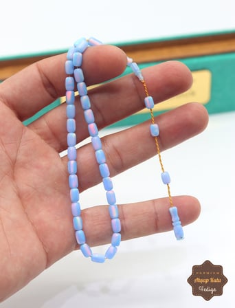 Açık Mor Opal Taşlı Kapsül Kesim Sistem Püsküllü Doğal Taş Tesbih 201025693