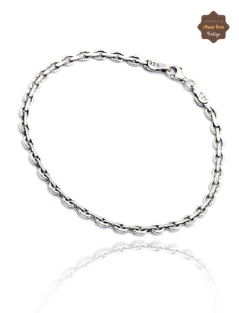 4 mm Gemici Model 925 Ayar Saf Gümüş Erkek Bileklik 201025876