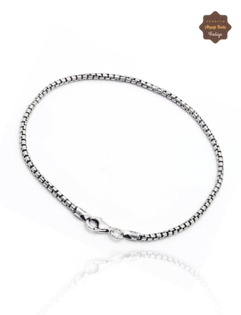 2 mm Yuvarlak İtalyan Tasarımı 925 Ayar Saf Gümüş Erkek Bileklik 201025880
