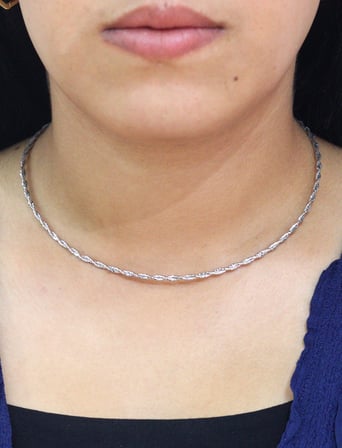 İtalyan Halat Model Gümüş Renk çift Sıra Gümüş Choker Gerdanlık 201025912