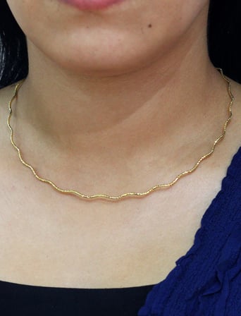 İtalyan Zikzak Model Gold Renk Gümüş Choker Gerdanlık 201025914