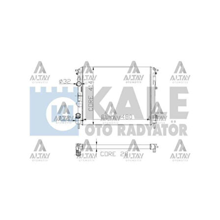 RADYATÖR SU CLIO II 98-05 / SYMBOL II 08-12 / SYMBOL I 98-08 / 1.2-1.2 16V-1.4 16V M-T BRAZING