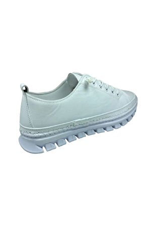 2010 Womenly Style Beyaz Kadın Günlük Ayakkabı % 100 Hakiki Deri
