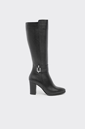 Hakiki Deri Fermuarlı Kadın Çizme