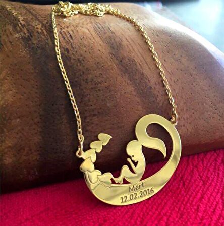 Vav ve Bebek Model Gümüş Kadın Kolye